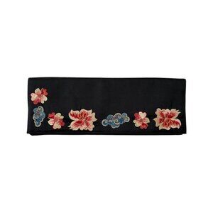 Bluemarine Floral Embroidered Black Clutch Bag